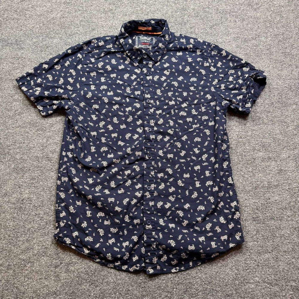 Company Eighty One Button Down Shirt Mens‎ Medium Navy Blue Paisley Print Casual